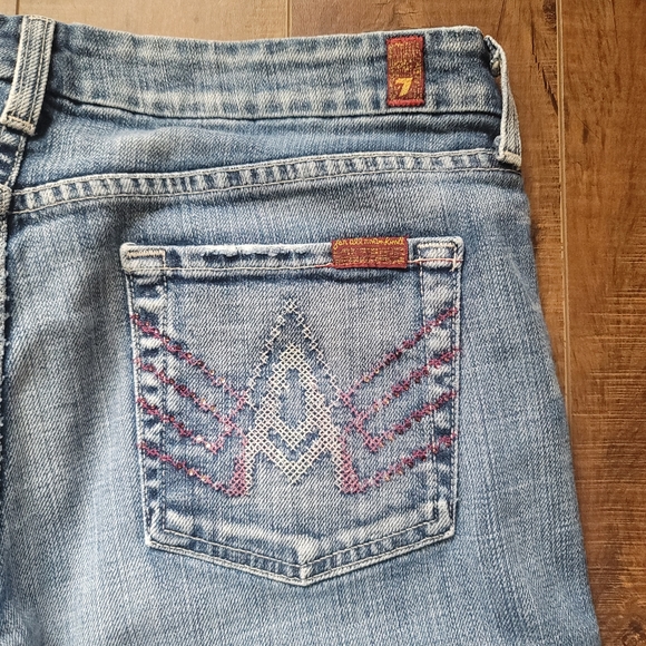 7 For All Mankind Bootcut Denim Jeans Size 30 Blue - Picture 4 of 15